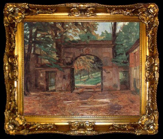 framed  Wilhelm Trubner Neuburg Gates, ta009-2